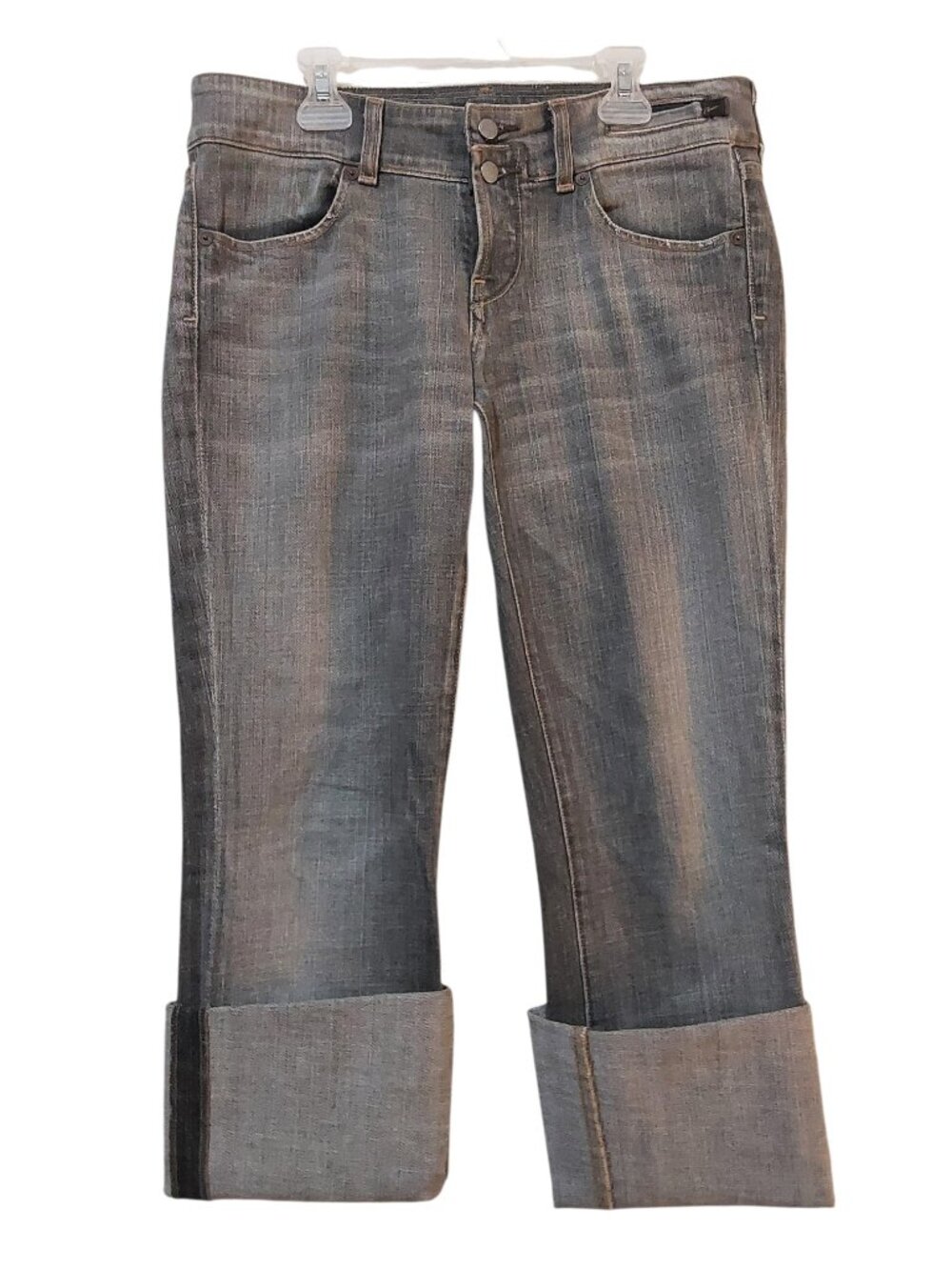 Citizens of Humanity Low-Rise Traveler #072 Double Fly Cuffed Crop Jeans Gray 29